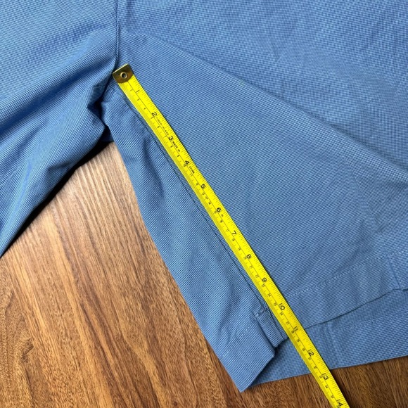 Brooks Brothers Shorts Men 36 Blue Cotton Mid Rise Belted Chino Flat Front - Picture 4 of 9